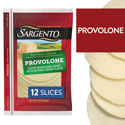 Sargento Sliced Provolone with Natural Smoke Flavor Natural Cheese, 12 count, 8 oz