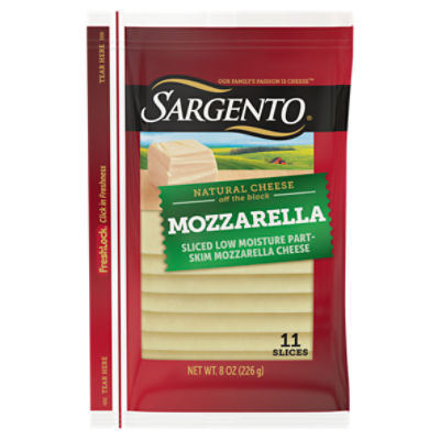 SARGENTO Sliced Mozzarella Natural Cheese, 11 count, 8 oz