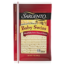 SARGENTO Sliced, Baby Swiss Natural Cheese, 7 Ounce