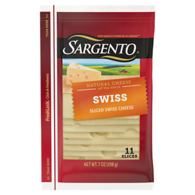 Sargento Sliced Swiss Natural Cheese, 11 count, 7 oz ShopRite
