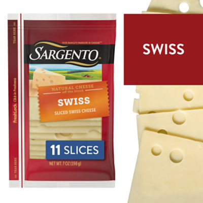 Sargento Sliced Swiss Natural Cheese, 11 count, 7 oz