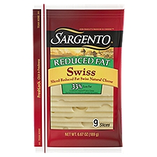 Sargento Sliced Reduced Fat Swiss Natural , Cheese, 6.67 Ounce