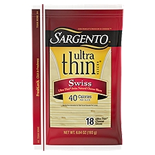 SARGENTO Ultra Thin Slices, Swiss Natural Cheese , 6.84 Ounce