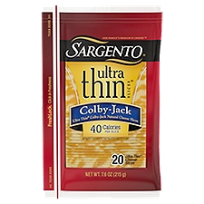SARGENTO Ultra Thin Slices Colby-Jack Natural Cheese, 20 count, 7.6 oz