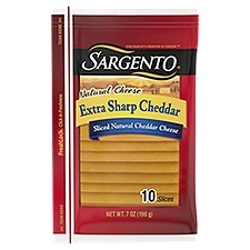 SARGENTO Sliced Extra Sharp Natural Cheddar Cheese, 10 count, 7 oz