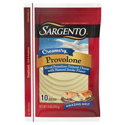 Sargento Creamery Sliced Provolone Natural Cheese, 10 count, 6 oz