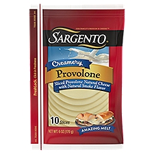 SARGENTO Creamery Sliced Provolone Natural Cheese, 10 count, 6 oz