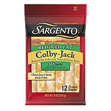 SARGENTO Reduced Fat Colby-Jack Natural Cheese Snack Sticks, 12 count, 9 oz