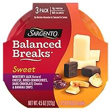 Sargento Sweet Balanced Breaks Monterey Jack Natural Cheese Snacks - 3 Pack, 4.5 Ounce