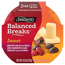 Sargento Sweet Balanced Breaks Monterey Jack Natural Cheese Snacks - 3 Pack, 4.5 Ounce