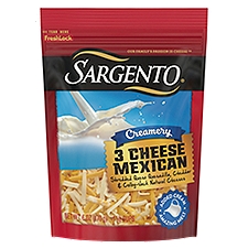 Sargento Creamery Shredded 3 Cheese Mexican Natural, Cheese, 6 Ounce