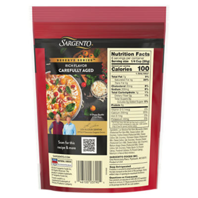 Sargento Reserve Series Traditional Cut Aged Italian Blend Natural Cheese, 6 oz