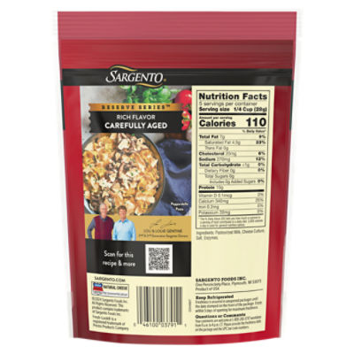 Sargento Reserve Series Shaved 14-Month Aged Parmesan Natural Cheese, 5 oz