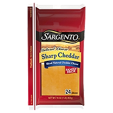 Sargento® Sliced Sharp Natural Cheddar Cheese, 24 slices
