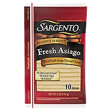 Sargento Reserve Series Fresh Asiago Natural Cheese, Sliced, 10 Each