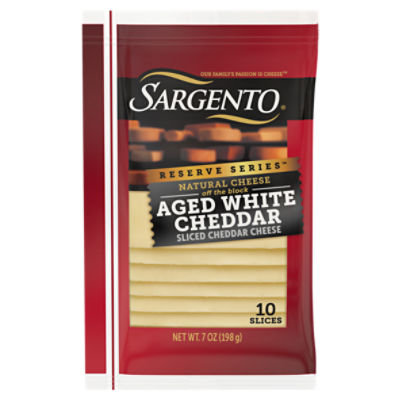 SARGENTO Reserve Series Sliced Aged White Natural Cheddar Cheese, 10