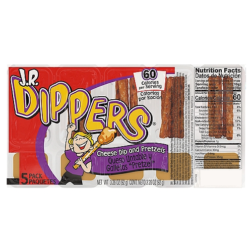 J.R. DIPPERS Cheese Dip & Pretzels, 5 count, 3.26 oz