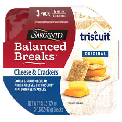 Sargento Balanced Breaks Triscuit Original Cheese & Crackers Snacks, 1.5 oz, 3 count