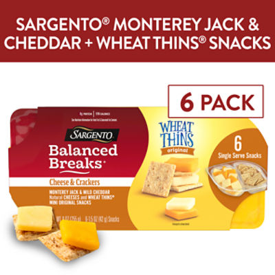Sargento Balanced Breaks Wheat Thins Original Cheese & Crackers Snacks, 1.5 oz, 6 count