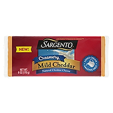 SARGENTO Creamery Mild Natural Cheddar, Cheese, 6 Ounce
