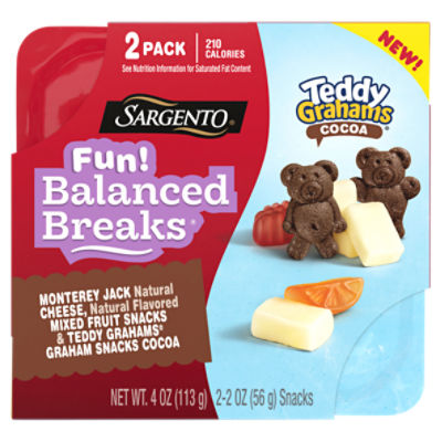 Sargento® Fun! Balanced Breaks® Monterey Jack Cheese, Fruit Snacks & TEDDY GRAHAMS® Cocoa Grahams