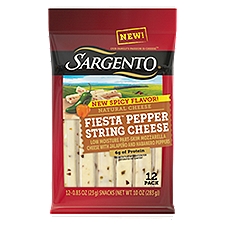 Sargento® Fiesta™ Pepper String Cheese Natural Cheese Snacks, 12-pack