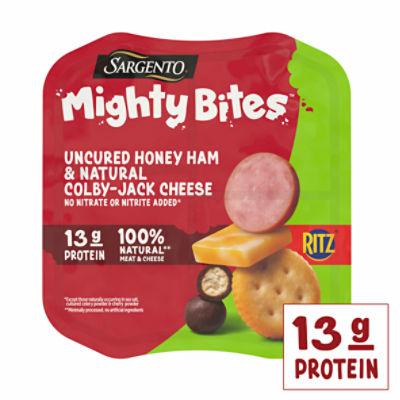 Sargento Mighty Bites Ritz Uncured Honey Ham & Natural Colby-Jack Cheese Snacks, 2.8 oz