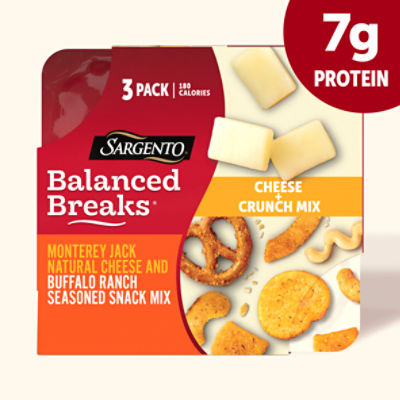 Sargento® Balanced Breaks® Cheese + Crunch Mix, Monterey Jack Cheese, Buffalo Ranch Snack, 3 Count