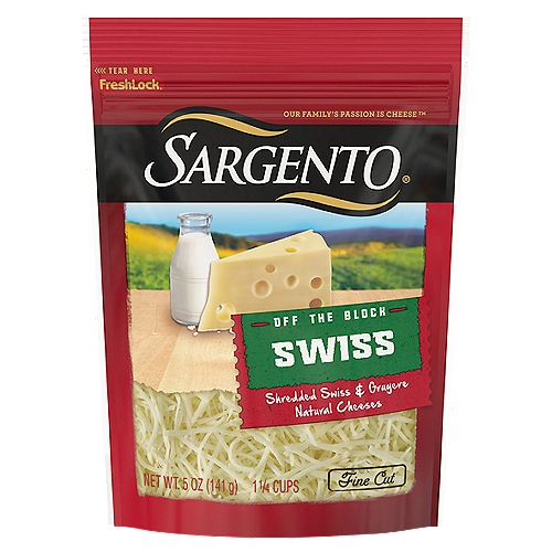 SARGENTO Shredded Swiss Natural Cheese, 5 oz