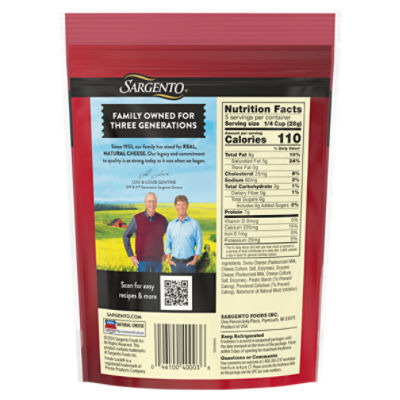 Sargento Shredded Swiss & Gruyere Natural Cheeses, 5 oz