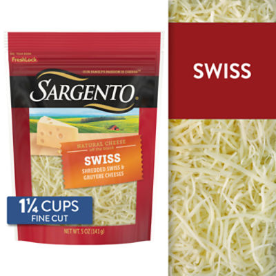 Sargento Shredded Swiss & Gruyere Natural Cheeses, 5 oz, 5 Ounce