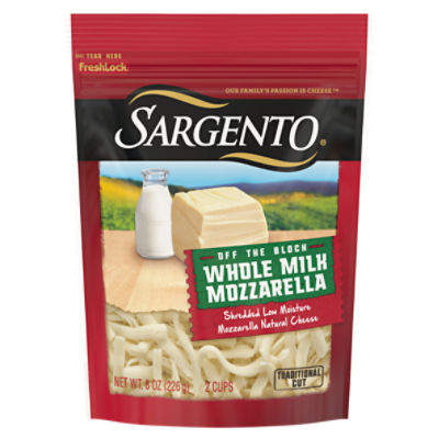 Sargento Shredded Whole Milk Mozzarella Natural Cheese, 8 oz