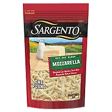 Sargento Off The Block Shredded Mozzarella, Cheese, 16 Ounce