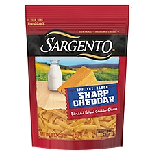Sargento Off the Block Sharp Cheddar Traditional Cut Shredded Cheese, 8 Ounce