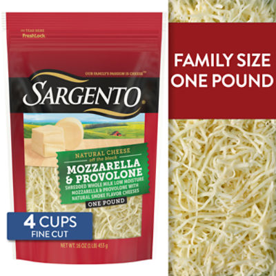 Sargento Fine Cut Mozzarella & Provolone Natural Cheese, 16 oz