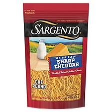 Sargento® Shredded Sharp Natural Cheddar Cheese, Fine Cut, 16 oz.