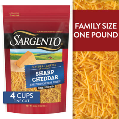 Sargento Fine Cut Sharp Cheddar Cheese, 8 oz