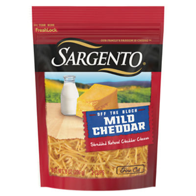 Sargento Shredded Mild Natural Cheddar Cheese, 8 oz