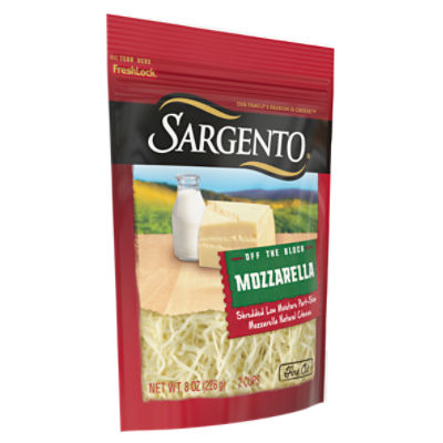 SARGENTO Mozzarella Shredded 8 oz Cheese, Natural