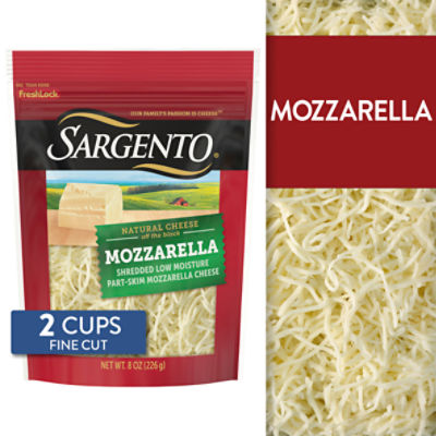 Sargento Fine Cut Mozzarella Natural Cheese, 8 oz