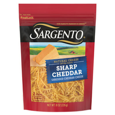 SARGENTO Fine Cut Sharp Shredded Natural Cheddar Cheese, 8 oz
