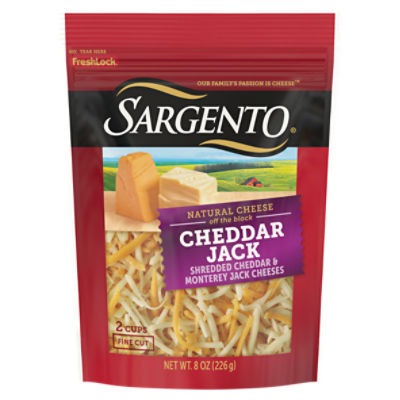 SARGENTO Cheddar Jack Shredded Natural Cheese, 8 oz