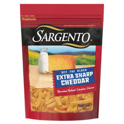 Sargento Shredded Extra Sharp Natural Cheddar Cheese, 7 oz