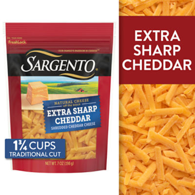 Sargento Traditional Cut Shredded Extra Sharp Cheddar Natural Cheese, 7 oz