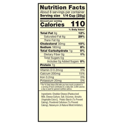 Sargento Shredded 4 State Cheddar Natural Cheese, 7.5 oz
