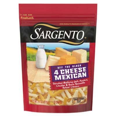 Sargento 4 Cheese Mexican Shredded Natural Cheese, 8 oz