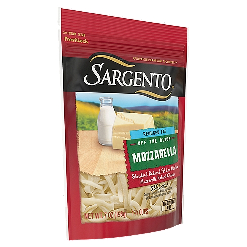 SARGENTO Mozzarella Shredded Natural Cheese, 7 oz