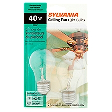 Sylvania 40W A15 Ceiling Fan Light Bulbs, 2 count, 2 Each