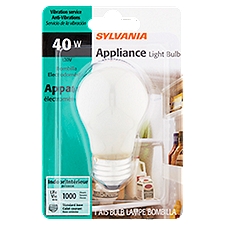 Sylvania Light Bulb, 40W Appliance Frosted A15, 1 Each