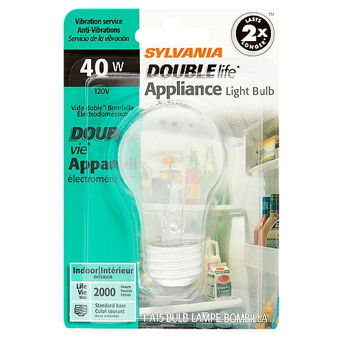 Sylvania Double Life 40W A15 Appliance Light Bulbs